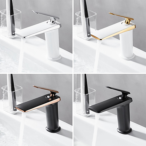 

Bathroom Sink Faucet - Waterfall Electroplated / Painted Finishes Centerset Single Handle One HoleBath Taps