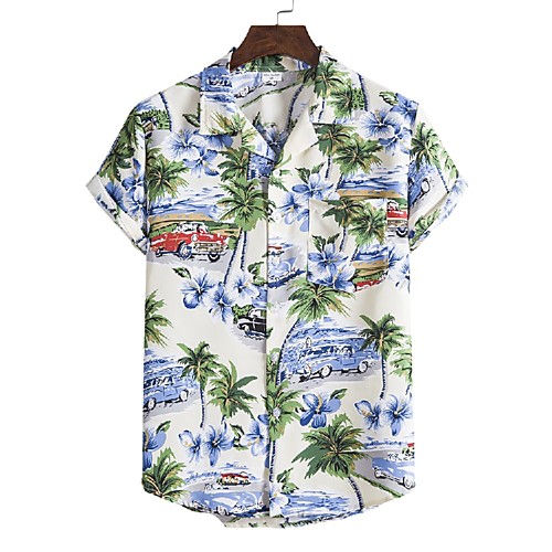 

Men's Shirt 3D Print Graphic Prints Print Short Sleeve Vacation Tops White