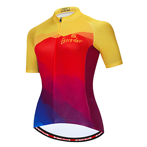 

Women's Short Sleeve Cycling Jersey Red / Yellow BlueYellow Pink Bike Jersey Breathable Sports Clothing Apparel / Micro-elastic / Athleisure