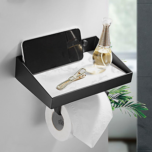 

Brass Partition Black Mobile Phone Shelf Bathroom Marble Bathroom Shelf Storage