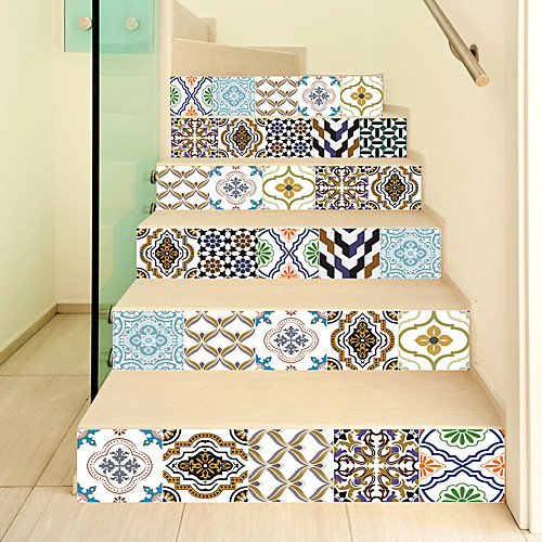 

Creative 3d Staircase Sticker Bohemian Pattern Diy Imitation Decoration Home Sticker Waterproof Wall Sticker