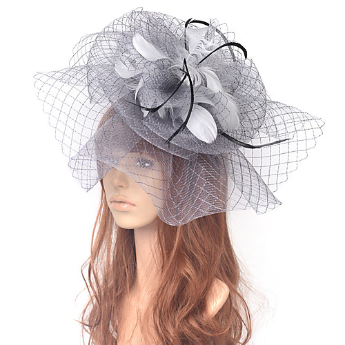 

Elegant Retro Tulle Fascinators with Feather / Floral 1 Piece Special Occasion / Party / Evening Headpiece