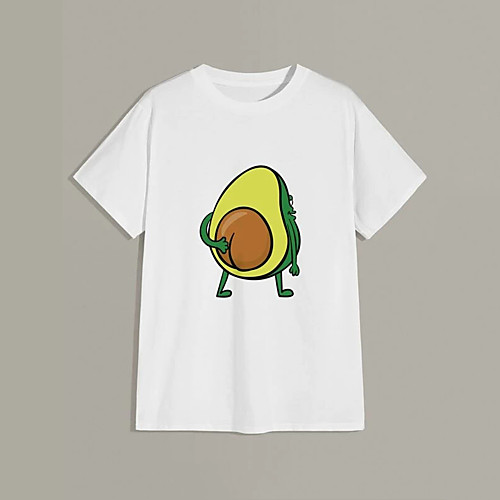 

Men's Unisex T shirt Hot Stamping Cartoon Plus Size Print Short Sleeve Casual Tops 100% Cotton Basic Casual Fashion White
