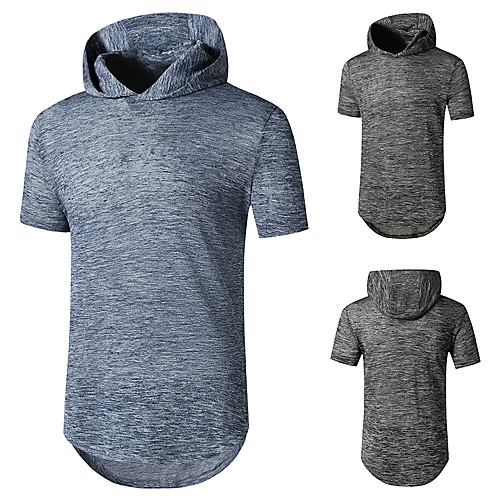 

Men's T shirt non-printing Solid Colored Plus Size Short Sleeve Daily Tops Blue Dark Gray