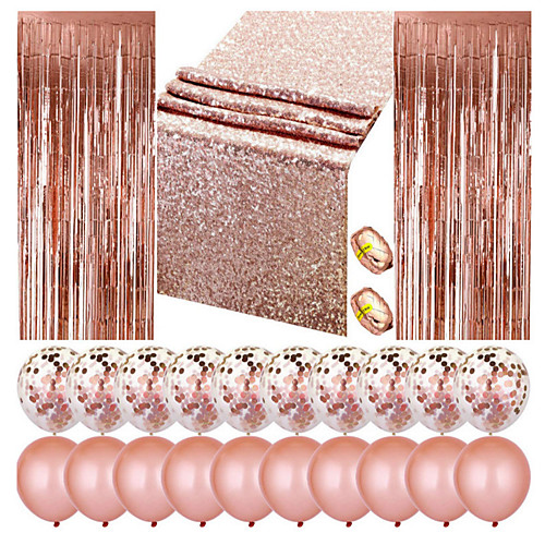

Party Decoration Set Balloons Sequin Table Flag Curtain For Wedding Birthday Party Christmas Decorations