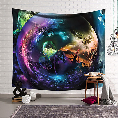 

Wall Tapestry Art Decor Blanket Curtain Hanging Home Bedroom Living Room Polyester Colourful Starry Sky Spinning Psychedelic