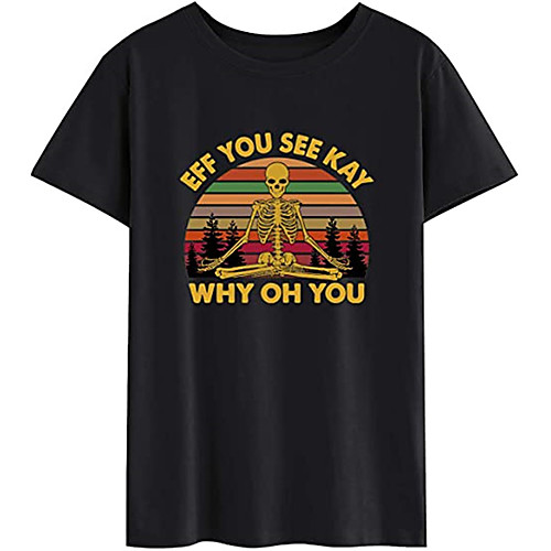 

Men's Unisex T shirt Hot Stamping Graphic Prints Skull Plus Size Print Short Sleeve Casual Tops 100% Cotton Basic Casual Fashion Black Gray