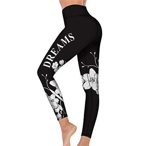 

21Grams Women's High Waist Yoga Pants Cropped Leggings Tummy Control Butt Lift Breathable Black Fitness Gym Workout Running Winter Sports Activewear High Elasticity
