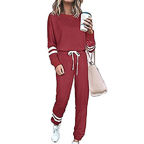 

womens loungewear sweatsuit sets - 2 piece outfits casual long sleeve pullover top and sweatpants workout tracksuits