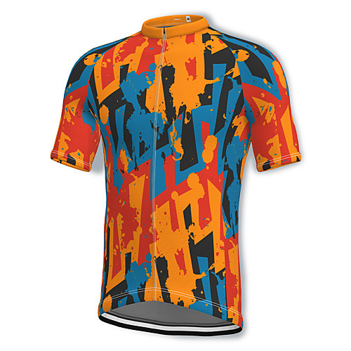 

21Grams Men's Short Sleeve Cycling Jersey Spandex Yellow Bike Top Mountain Bike MTB Road Bike Cycling Breathable Quick Dry Sports Clothing Apparel / Athleisure