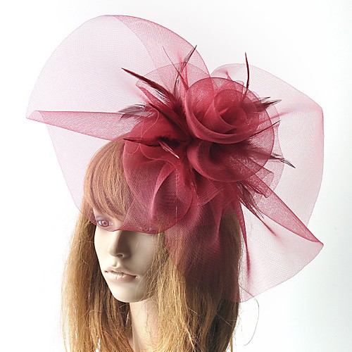 

Retro Hyperbole Tulle Fascinators with Floral / Solid 1 Piece Special Occasion / Party / Evening Headpiece