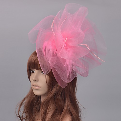 

Solid Color Retro Tulle Fascinators with Feather 1 Piece Special Occasion / Party / Evening Headpiece