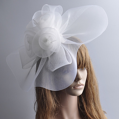 

Retro Hyperbole Tulle Fascinators with Feather / Floral 1 Piece Special Occasion / Party / Evening Headpiece