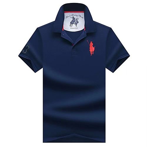 

Men's Polo non-printing Plain Embroidered Short Sleeve Daily Tops Business Simple White Black Red