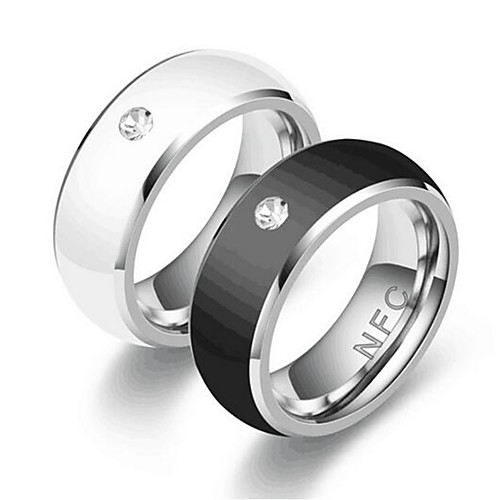 

Ring Black Silver Rhinestone Alloy Stylish Simple 1pc 6 7 8 9 10