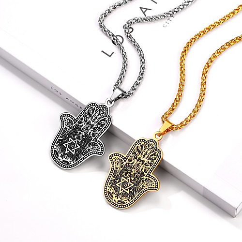 

Men's Women's Pendant Necklace Necklace Retro Star of David Fashion Vintage Titanium Steel Gold Silver 555 cm Necklace Jewelry 1pc For Christmas Gift Festival / Charm Necklace