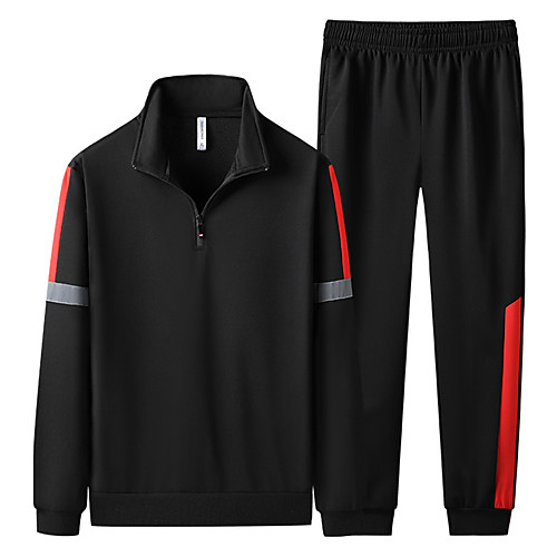 

Men's Hiking Shirt with Pants Long Sleeve Clothing Suit Outdoor Lightweight Breathable Quick Dry Soft Autumn / Fall Spring Spandex Polyester Patchwork Black Blue Grey Fishing Beach Camping / Hiking