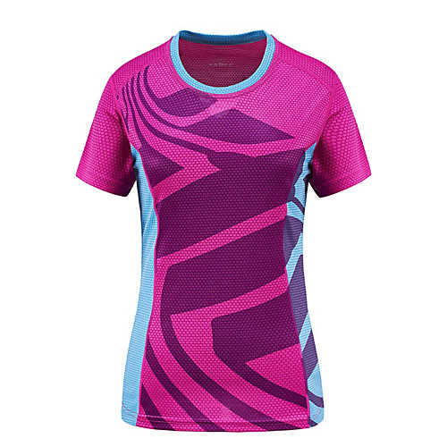 

Women's Hunting T-shirt Camo / Camouflage Short Sleeve Outdoor Summer Breathability Wearable Quick Dry Soft Polyester Blue Orange Green Rose Red