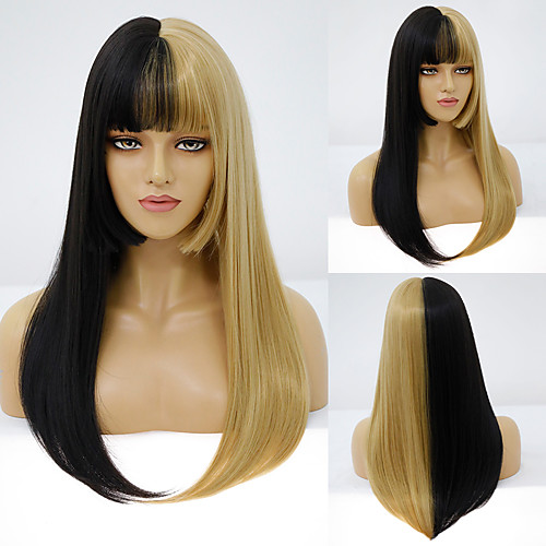 

Synthetic Wig Natural Straight Neat Bang Wig Medium Length A1 A2 A3 A4 Synthetic Hair Women's Cosplay Party Fashion Blonde Black