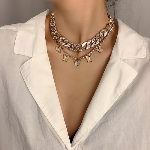 

Women's Choker Necklace Chains Fashion Alloy Gold Silver 3110 cm Necklace Jewelry 1pc For Anniversary Party Evening / Layered Necklace