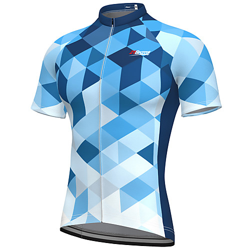 

21Grams Men's Short Sleeve Cycling Jersey Spandex Blue Bike Top Mountain Bike MTB Road Bike Cycling Breathable Quick Dry Sports Clothing Apparel / Athleisure