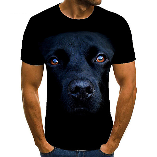 

Men's T shirt 3D Print Animal 3D Print Print Short Sleeve Casual Tops Casual Fashion Light Yellow