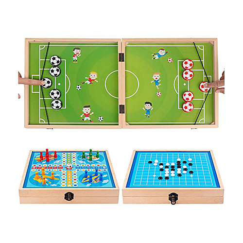 

Fast Sling Puck Game Gobang Flying Chess 3 in 1 Set Winner Board Foosball Game Wooden Desktop Hockey Battle Ejection Toy 23.6 x 11.8 Large Size for Kids Adult Home Family Entertainment