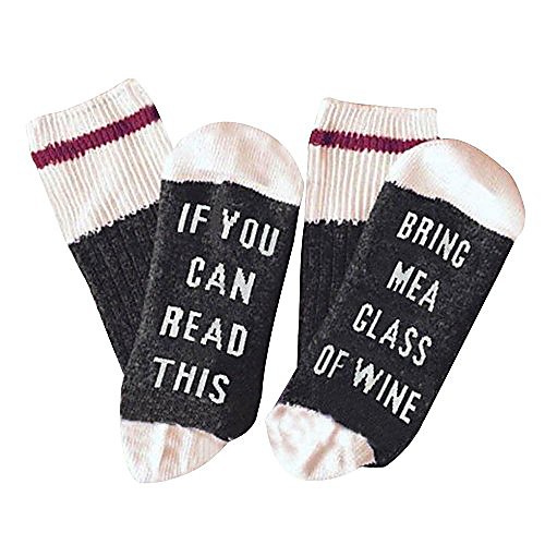 

funny socks size l with saying if you can read this bring me a glass of wine | funny gift for wine drinkers men and women (l)
