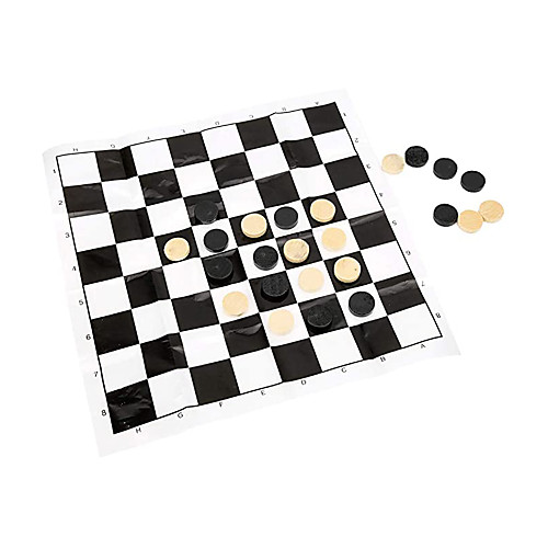 

Checkers Game 24pcs Draught Checker Game Wooden International 0.75in Diameter Family Gathering Kids and Adults Entertainment for All Ages