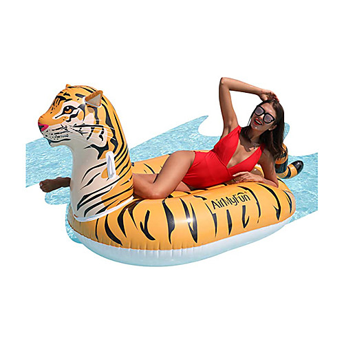

Inflatable Pool Float Lounge Raft with Handles Ride on PVC / Vinyl Tiger Water fun Party Favor Summer Beach Swimming 1 pcs Boys and Girls Kid's Adults'