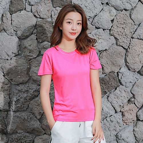 

Women's T shirt Hiking Tee shirt Short Sleeve Tee Tshirt Top Outdoor Lightweight Breathable Quick Dry Sweat wicking Autumn / Fall Spring POLY Dark Grey Random Colors White Hunting Fishing Climbing