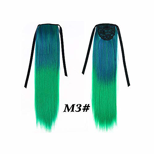 

20''synthetic ponytail hair hairpieces claw tail fake straight hair extensions black gold high temperature fiber,p6/613,20inches