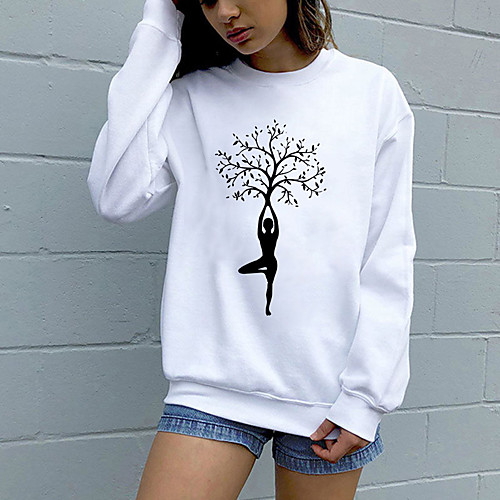 

Women's Sweatshirt Pullover Pure Color Crew Neck Sport Athleisure Sweatshirt Top Long Sleeve Breathable Soft Comfortable Everyday Use Street Casual Daily Outdoor