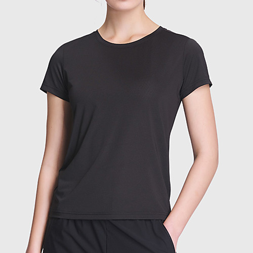 

Women's T shirt Hiking Tee shirt Short Sleeve Crew Neck Tee Tshirt Top Outdoor Lightweight Breathable Quick Dry Soft Autumn / Fall Spring Spandex Polyester Solid Color White Black Pink Fishing