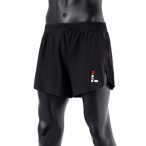 

0ZL Men's Running Shorts Marathon One-third Shorts Athletic Bottoms Split Zipper Pocket Spandex Fitness Gym Workout Marathon Running Exercise Breathable Quick Dry Moisture Wicking Sport Solid Colored