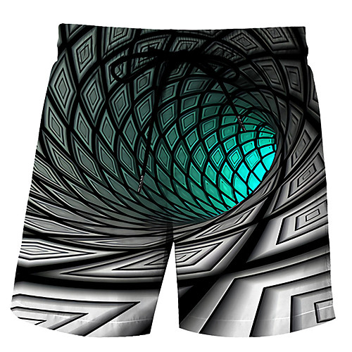 

Men's Swim Shorts Swim Trunks Board Shorts Breathable Quick Dry Drawstring - Swimming Surfing Water Sports Optical Illusion Summer