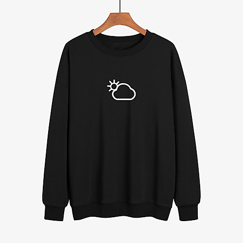 

Women's Pullover Sweatshirt Graphic Print Daily Casual Hoodies Sweatshirts White Black Red