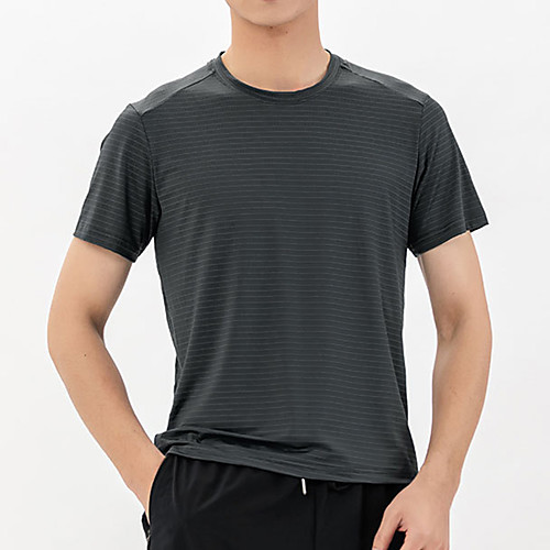 

Men's T shirt Hiking Tee shirt Short Sleeve Crew Neck Tee Tshirt Top Outdoor Lightweight Breathable Quick Dry Soft Autumn / Fall Spring Chinlon Spandex Solid Color Black Blue Green Fishing Climbing