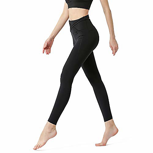 

Yoga Pants Outfits Tummy Control High Waisted Butt Lift Athletic Fitness Exercise Squats Leggings Womens Pure Black