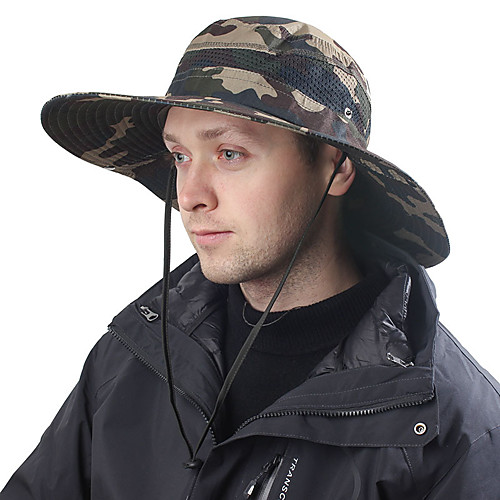 

Men's Hats Fishing Hat Portable Ultraviolet Resistant Breathability Comfortable Camo Spring & Summer Terylene Hunting Fishing Camping / Hiking / Caving Everyday Use Black Grey Dark Gray Green Coffee