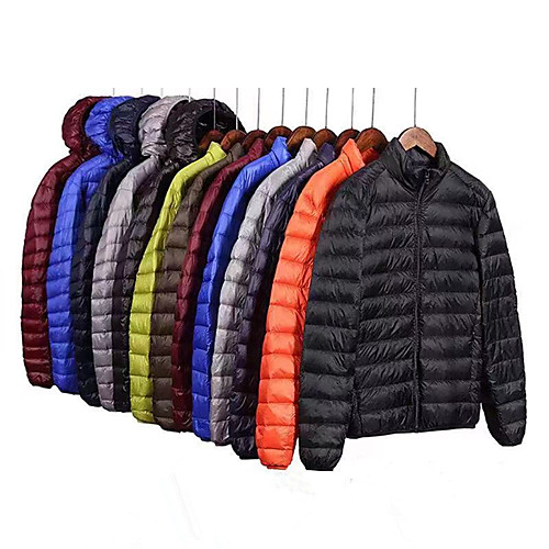 

Men's Long Sleeve Sports Puffer Jacket Outdoor Down Jacket Full Zip Outerwear Coat Top Casual Athleisure Winter Cotton Thermal Warm Waterproof Windproof Fitness Running Jogging Training Sportswear