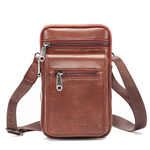 

men genuine leather waist bag crossbody bag