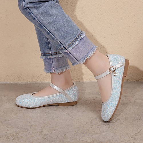 

Women's Flats Flat Heel Round Toe PU Synthetics White Blue Pink