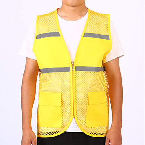 

Men's Hunting Gilet Work Vest Safety Vest Outdoor Ventilation Wearable Reflective Strips Comfortable Summer Solid Colored Cotton orange Hole blue Red