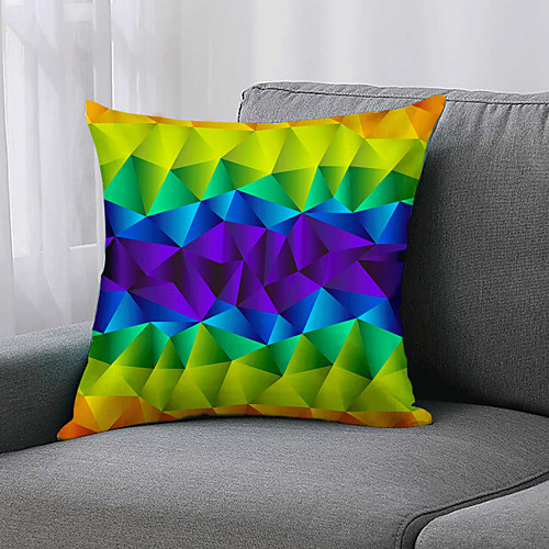 

1 Pc 3D Geometric Style Cushion Cover Double Side Print 45x79cm Linen for Sofa Bedroom