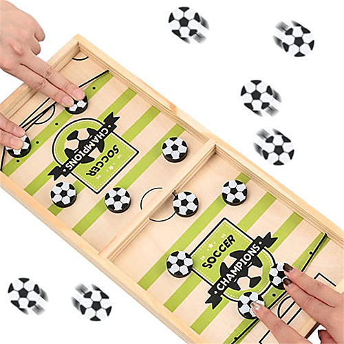 

Fast Sling Puck Game Paced Table Desktop Battle Sling Foosball Winner Wooden Hockey Board Game for Family Adults and Kids 2 Player Board Games Toys