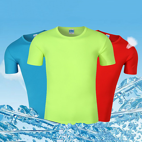 

Women's T shirt Hiking Tee shirt Short Sleeve Crew Neck Tee Tshirt Top Outdoor Lightweight Breathable Quick Dry Soft Summer Polyester Solid Color White Black Yellow Fishing Climbing Running / Men's