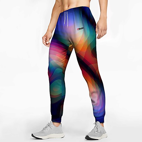 

21Grams Men's Sweatpants Joggers Jogger Pants Athletic Bottoms Drawstring Winter Fitness Gym Workout Running Training Exercise Breathable Soft Sweat wicking Sport Graffiti Blue / Micro-elastic