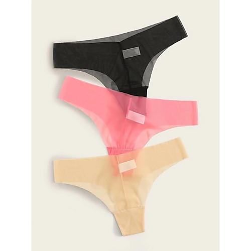 

Women's 1 Piece Mesh / Hole G-strings & Thongs Panties - Normal Low Waist White Black Purple One-Size