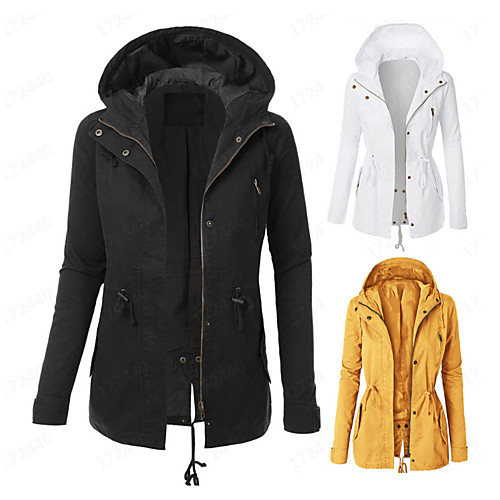 

coat for women winter, ladies hoodie sweatshirt zip up plain jacket hooded womens jumper hoody coat top(white, xx-large)
